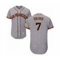 San Francisco Giants #7 Donovan Solano Grey Road Flex Base Authentic Collection Baseball Player Jersey
