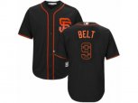 San Francisco Giants #9 Brandon Belt Authentic Black Team Logo Fashion Cool Base MLB Jersey