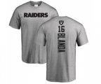 Oakland Raiders #16 George Blanda Ash Backer T-Shirt
