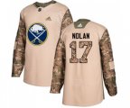 Adidas Buffalo Sabres #17 Jordan Nolan Authentic Camo Veterans Day Practice NHL Jersey