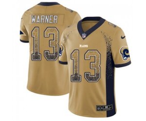 Los Angeles Rams #13 Kurt Warner Limited Gold Rush Drift Fashion Football Jersey
