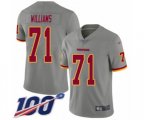 Washington Redskins #71 Trent Williams Limited Gray Inverted Legend 100th Season Football Jersey