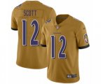 Baltimore Ravens #12 Jaleel Scott Limited Gold Inverted Legend Football Jersey