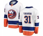 New York Islanders #31 Dustin Tokarski Fanatics Branded White Away Breakaway NHL Jersey