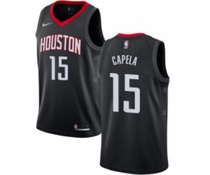 Houston Rockets #15 Clint Capela Swingman Black Alternate NBA Jersey Statement Edition
