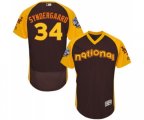 New York Mets #34 Noah Syndergaard Brown 2016 All-Star National League BP Authentic Collection Flex Base Baseball Jersey