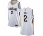 New Orleans Pelicans #2 Lonzo Ball Swingman White Basketball Jersey - Association Edition