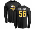 Minnesota Vikings #56 Chris Doleman Black Name & Number Logo Long Sleeve T-Shirt