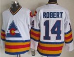 Colorado Avalanche #14 Rene Robert White CCM Throwback Stitched Hockey Jersey