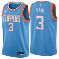 Los Angeles Clippers #3 Chris Paul Authentic Blue NBA Jersey - City Edition