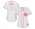Women's Chicago Cubs #3 David Ross Authentic White Fashion Baseball Jersey