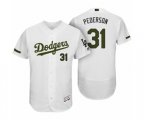 Los Angeles Dodgers #31 Joc Pederson White 2017 Memorial Day Collection Flex Base Jersey