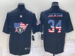 Las Vegas Raiders #34 Bo Jackson 2022 USA Map Fashion Black Color Rush Stitched Nike Limited Jersey