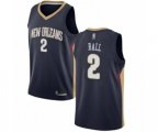 New Orleans Pelicans #2 Lonzo Ball Swingman Navy Blue Basketball Jersey - Icon Edition
