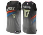 Oklahoma City Thunder #17 Dennis Schroder Authentic Gray NBA Jersey - City Edition