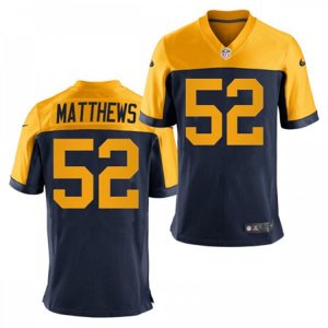 Green Bay Packers #52 Clay Matthews Nike Navy Gold Retro Limied Jersey