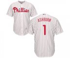 Philadelphia Phillies #1 Richie Ashburn Replica White Red Strip Home Cool Base Baseball Jersey