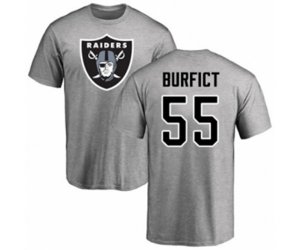 Oakland Raiders #55 Vontaze Burfict Ash Name & Number Logo T-Shirt
