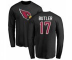 Arizona Cardinals #17 Hakeem Butler Black Name & Number Logo Long Sleeve T-Shirt