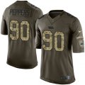 Carolina Panthers #90 Julius Peppers Elite Green Salute to Service NFL Jersey