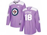 Winnipeg Jets #18 Bryan Little Purple Authentic Fights Cancer Stitched NHL Jersey