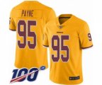 Washington Redskins #95 Da'Ron Payne Limited Gold Rush Vapor Untouchable 100th Season Football Jersey