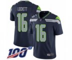 Seattle Seahawks #16 Tyler Lockett Navy Blue Team Color Vapor Untouchable Limited Player 100th Season Football Jersey