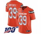 Cleveland Browns #39 Terrance Mitchell Orange Alternate Vapor Untouchable Limited Player 100th Season Football Jersey
