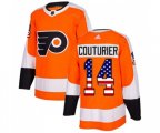 Adidas Philadelphia Flyers #14 Sean Couturier Authentic Orange USA Flag Fashion NHL Jersey