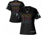 Women Los Angeles Rams #13 Kurt Warner Game Black Fashion NFL Jersey