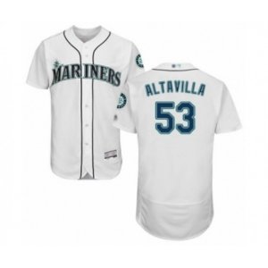 Seattle Mariners #53 Dan Altavilla White Home Flex Base Authentic Collection Baseball Player Jersey