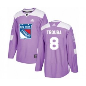 New York Rangers #8 Jacob Trouba Authentic Purple Fights Cancer Practice Hockey Jersey