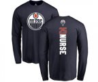 Edmonton Oilers #25 Darnell Nurse Navy Blue Backer Long Sleeve T-Shirt