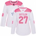 Women Toronto Maple Leafs #27 Darryl Sittler Authentic White Pink Fashion NHL Jersey