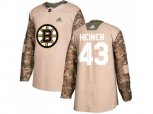 Adidas Boston Bruins #43 Danton Heinen Camo Authentic 2017 Veterans Day Stitched NHL Jersey