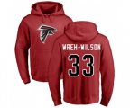 Atlanta Falcons #33 Blidi Wreh-Wilson Red Name & Number Logo Pullover Hoodie