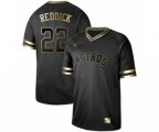 Houston Astros #22 Josh Reddick Authentic Black Gold Fashion Baseball Jersey