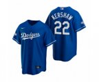 Los Angeles Dodgers Clayton Kershaw Royal 2020 World Series Champions Replica Jersey