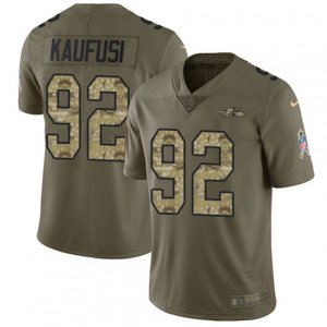 Baltimore Ravens #92 Bronson Kaufusi Limited Olive Camo Salute to Service NFL Jersey