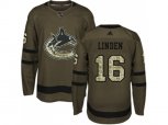 Vancouver Canucks #16 Trevor Linden Green Salute to Service Stitched NHL Jersey
