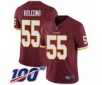 Washington Redskins #55 Cole Holcomb Burgundy Red Team Color Vapor Untouchable Limited Player 100th Season Football Jersey