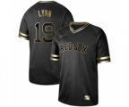 Boston Red Sox #19 Fred Lynn Authentic Black Gold Fashion Baseball Jersey