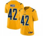 Los Angeles Chargers #42 Uchenna Nwosu Limited Gold Inverted Legend Football Jersey