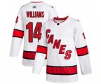 Carolina Hurricanes #14 Justin Williams White Road Authentic Stitched Hockey Jersey