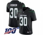 New York Jets #30 Rashard Robinson Black Alternate Vapor Untouchable Limited Player 100th Season Football Jersey