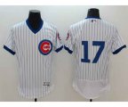 Chicago Cubs #17 Kris Bryant Majestic White Flexbase Authentic Cooperstown Player Jersey