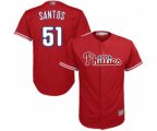 Philadelphia Phillies Enyel De Los Santos Replica Red Alternate Home Cool Base Baseball Player Jersey