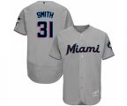 Miami Marlins Caleb Smith Grey Road Flex Base Authentic Collection Baseball Player Jersey