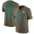Miami Dolphins #1 Tua Tagovailoa Olive Stitched Limited 2017 Salute To Service Jersey