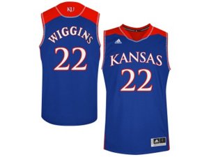 Men\'s Kansas Jayhawks Andrew Wiggins #22 College Basketball Authentic Jersey - Royal Blue